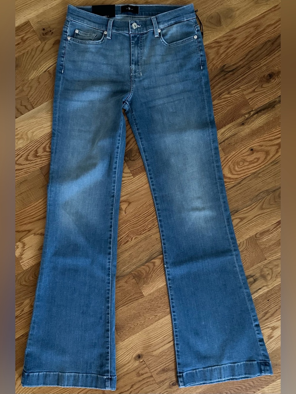 7 For All Mankind Dojo Flare Jeans Size 29 NWT Long 34” Mid Rise
